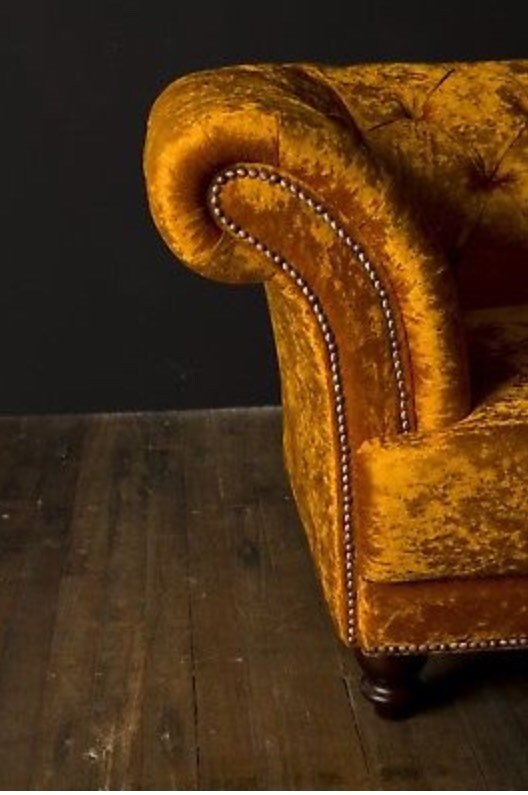 Mustard Velvet Chesterfield Sofa with Ottoman Etsy