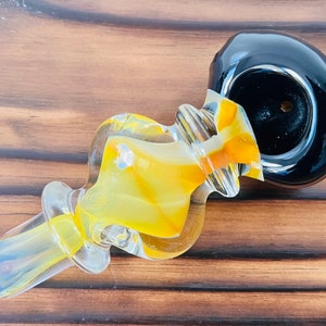 Ebony Twisted Craze Handblown Glass Collectible Tobacco Glass Pipe