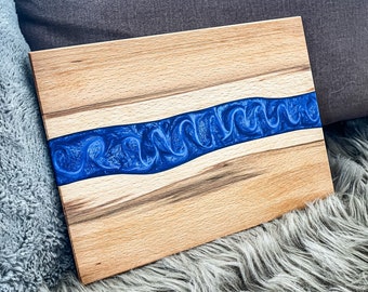 Cutting board Kitchen board Serving board Beech Core beech beech wood and epoxy resin