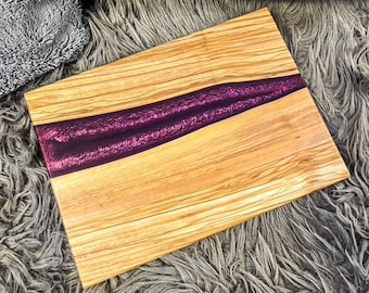 Cutting Board Serving Board Olive Wood and Epoxy Olive Epoxy