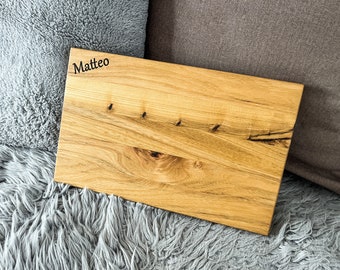 Breakfast board, snack board, elm wood 32 x 20 cm personalized as desired cutting board