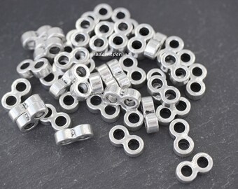 3MM Round Double Strand Separator Antique Silver 3MM Hole High Quality Metal Casting