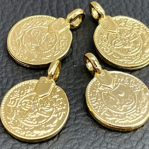 4 Tugra Anhänger Vergoldet Osmanische Tughra Replica Münzen Türkische Schmuck Versorgung mdla0018D