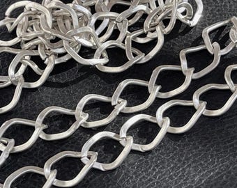 Silver Plated Geometric Chain for Jewel Diy, Angular Modern Links Statement Chain, Finding for DIY Jewelry, 761B