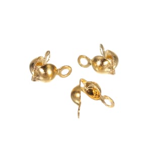 10  Calottes End Crimp fold over connector clasps knot cover fit ball chain gold silver bronze plated Turkish jewelry supply mdla0521