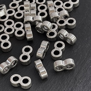 4   Sorter Beads for Double strand Silver plated spacer bar separators 2 Hole 3mm multi strand Turkish jewelry supply mdla0732C