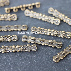 2   Sorter for 5 strands rows Floral end bars Bronze plated multistrand connectors links Turkish jewelry supply mdla1237C