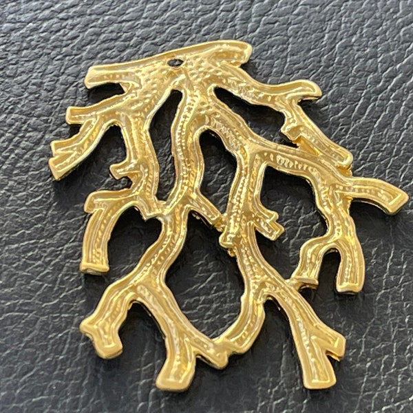 1  Coral Branches Pendant 24K Matte Gold plated detailed Turkish Jewelry supply mdla0024A