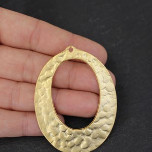 1  Oval Pendant Matte Gold plated Large cutout Turkish jewelry supply  mdla0477A