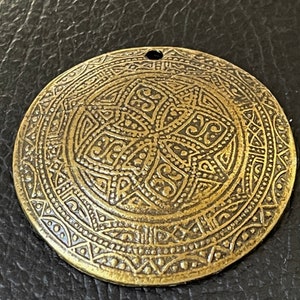 1   Floral Pendant Bronze Plated round curved Turkish jewelry supply mdla0486C