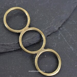 1   Linked Hoops pendant connector Bronze plated three circle loop Turkish jewelry supply mdla0067C