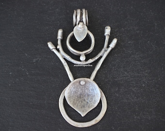 Colgante abstracto artesanal chapado en plata para joyería DIY, 1303B
