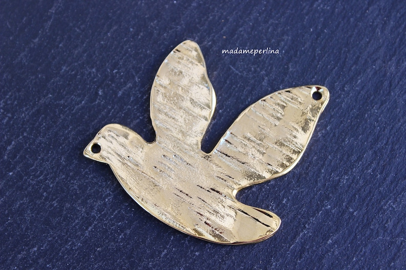 1 Bird Pendant 24K Gold plated Large animal pendants Turkish jewellery supplies findings mdla0377