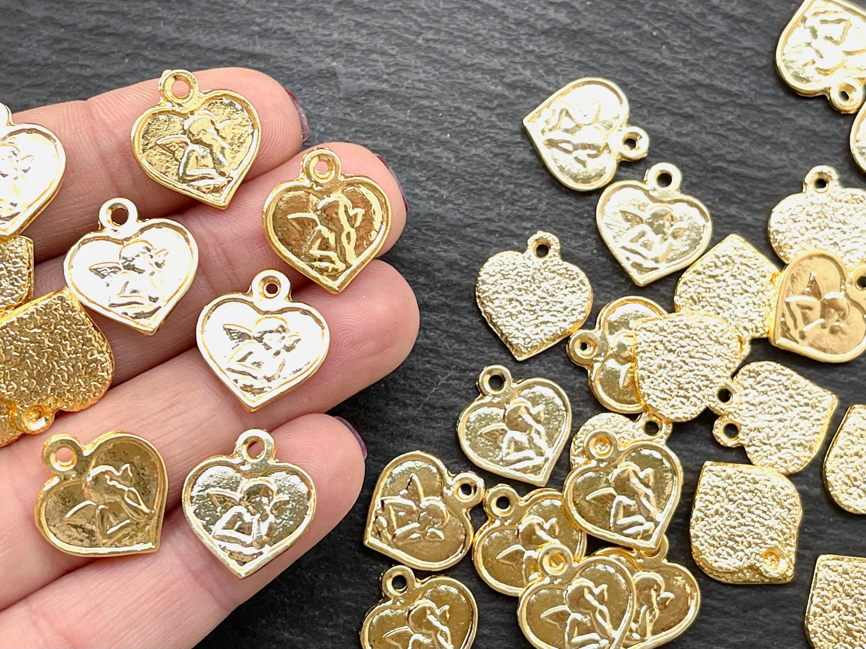 Pendentif Anges Gardiens Sur Cœur Ouvert - Plaqué Or - Garantie à Vie - Neuf Avec étiquette
