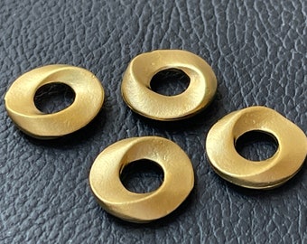 Perline a rondella ritorte placcate oro, 4 pezzi, tappi terminali per perline distanziatrici a spirale, accessori per la creazione di gioielli, 1288A