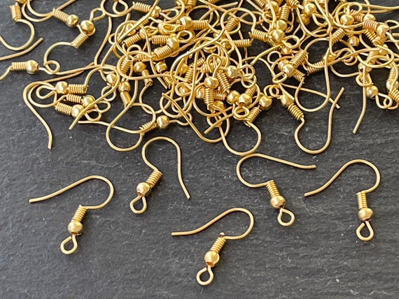 Pairs Earrings Hooks 24K Matte Gold Plated French Earring Hook Wire  Hypoallergenic Turkish Jewelry Findings supply mdla0503A