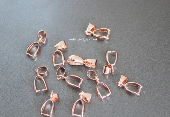 Pinch Pendant Bails Rose Gold Plated Link Bead Connector Turkish