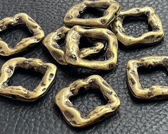 Bronze überzogener Perlenrahmen-Verbinder, austauschbare Perleneinstellung, 2Stk Doppelloch-Schmuckkomponente, benutzerdefinierte Perlenkettenzubehör, 856D