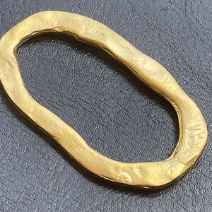 1   Oval Hoop Pendant Matte Gold plated closed 55mm Loop connector Link Turkish Jewelry supply  mdla0422A