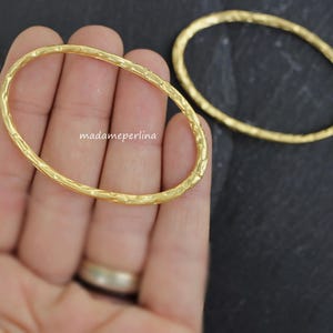 1   Oval Hoop Pendant Matte Gold plated Large Loop Circle closed link 60mm connector Turkish jewelry supply mdla0205A