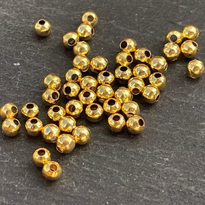 30pcs   Plain Spacer Beads Gold plated 3.5 smooth Turkish jewelry supply mdla0136A