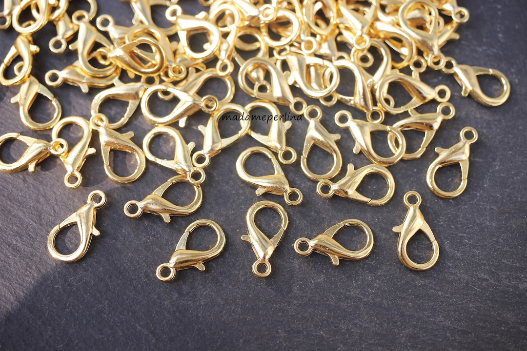 4 Lobster Large Clasps 24K Gold Plated Clasp 21mm Turkish Jewelry