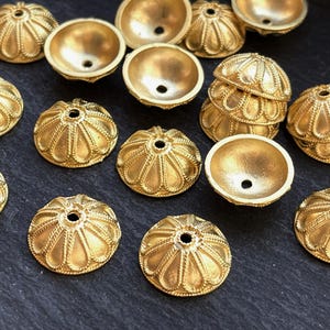 4 nakładki na koraliki matowe złoto platerowane 16 mm tureckie materiały jubilerskie mdla0617