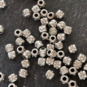 10  Dotted Beads Silver Plated 3mm Spacer Barrel Turkish jewelry supply  mdla1325B