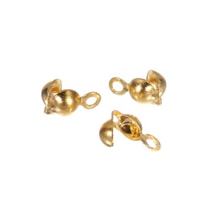 20  Calottes Gold plated End Crimp beads fit ball chain charlotte connector clasps  Turkish jewelry supply mdla0521E