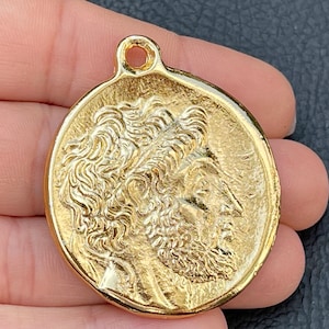 1  Roman Replica Pendant Gold Plated Ancient Greek Coins Turkish jewelry supply  mdla1151C