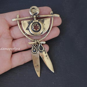1   Artisan Pendant Bronze plated Tribal hand made Turkish Jewelry supply mdla1333C