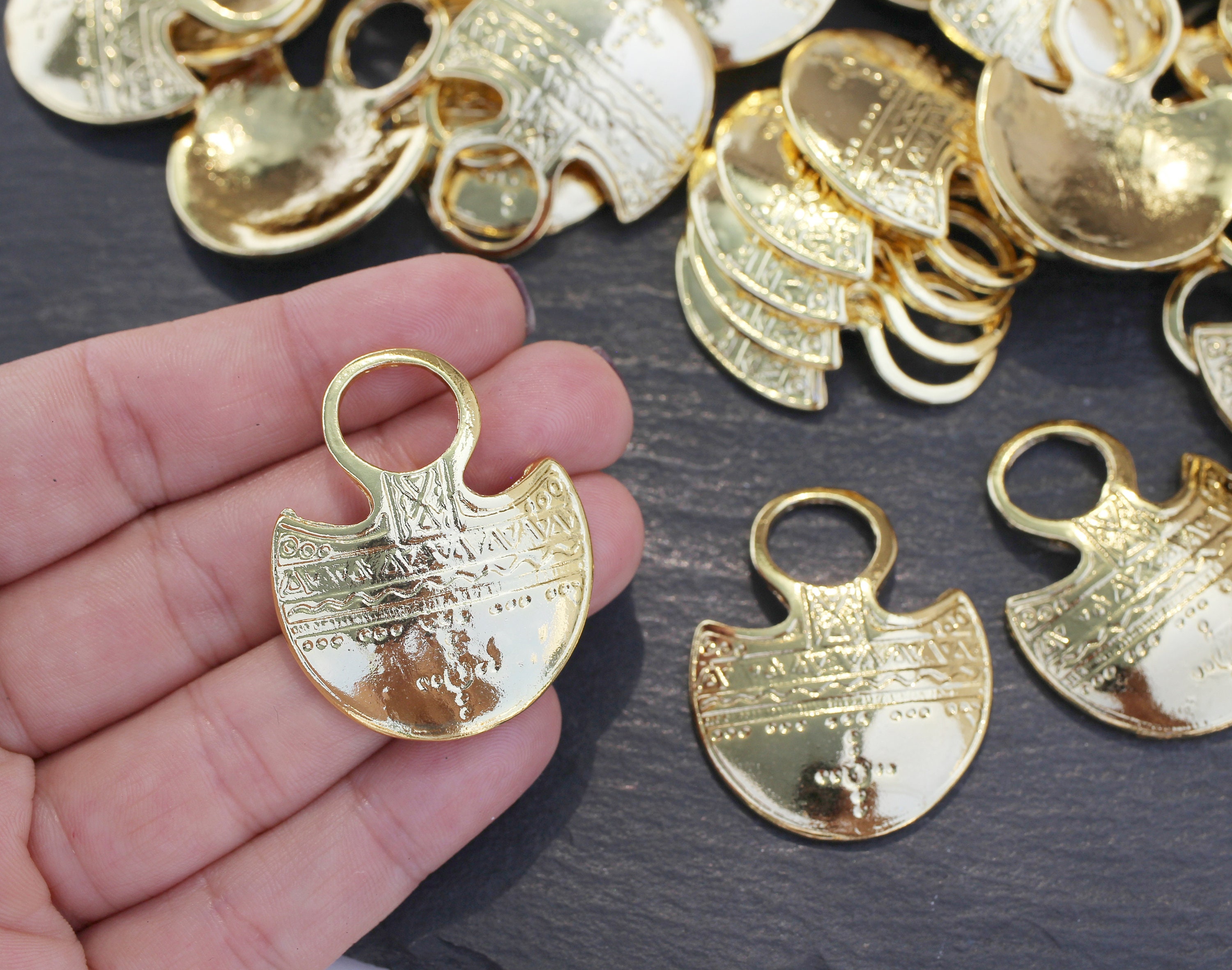 Gold Plated Tuareg Pendant for Jewelry Making, 1 Pc DIY Necklace
