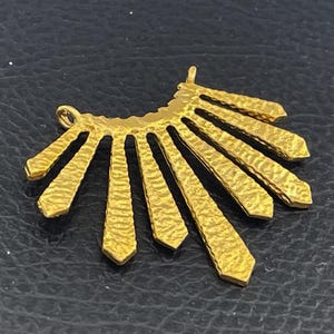 1   Sun Burst Pendant Matte Gold plated  Turkish jewelry supply mdla0732X