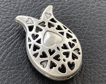 1   Tulip Pendant Matte Silver plated Floral Large Spacer filigree bead  Turkish jewelry supply  mdla0912D