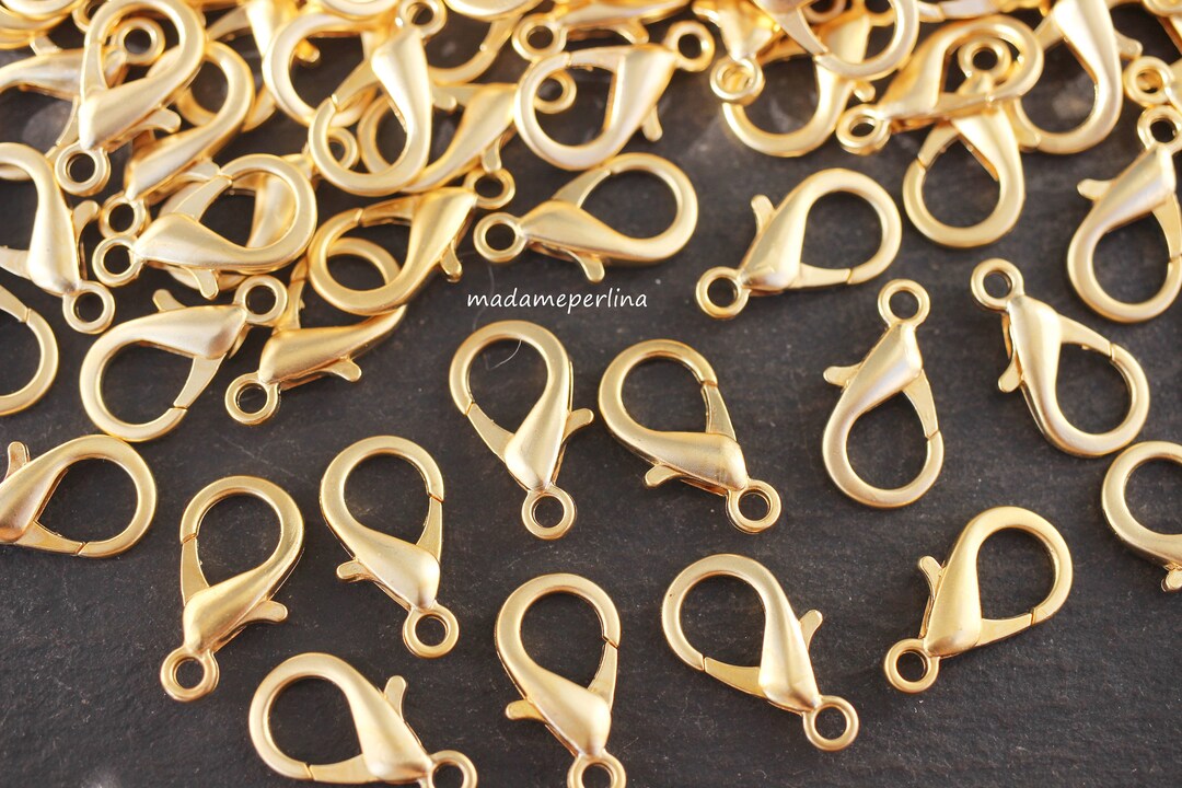 4 Lobster Large Clasps 24K Matte Gold Plated Clasp 21mm Etsy