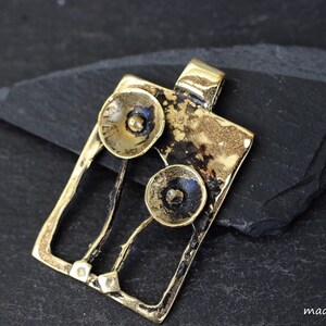 1   Artisan Pendant  Bronze plated Tribal Boho Hand Made Turkish Jewelry supply mdla0982C