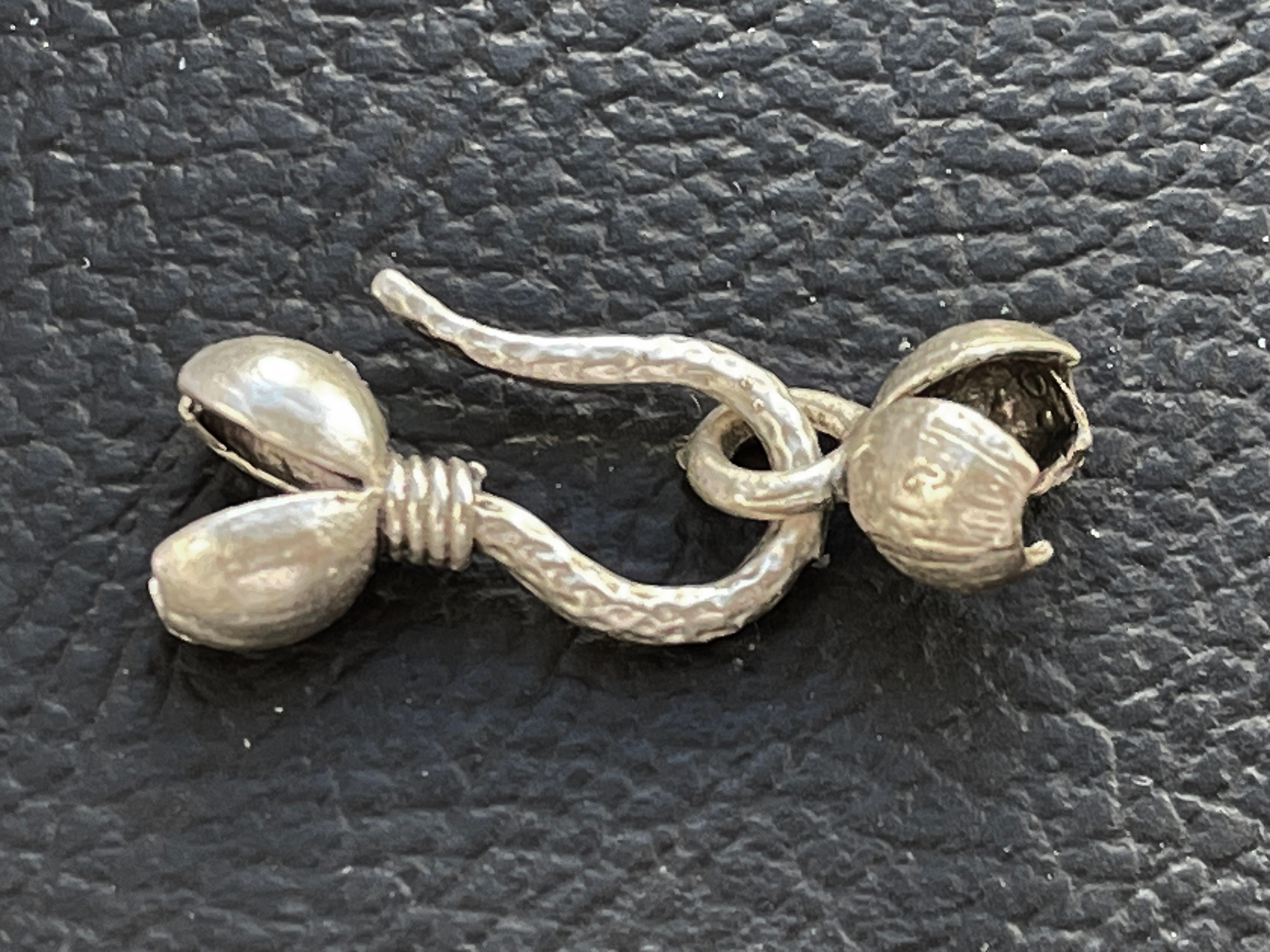 アクセサリー Mozuku 1 SET Knot Cover Clasp Matte Silver Plated Crimp Shell End Hook