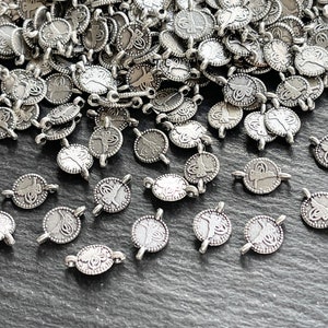 20 Coin Link Connectors 12x7mm Coins Silver Plated Links - Etsy