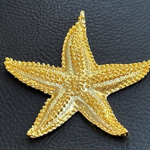 1   Large Starfish Sea Star Pendant Gold plated tropical Turkish jewelry supply mdla0928A