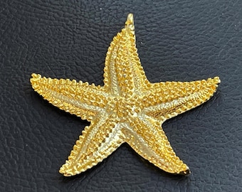 1   Large Starfish Sea Star Pendant Gold plated tropical Turkish jewelry supply mdla0928A