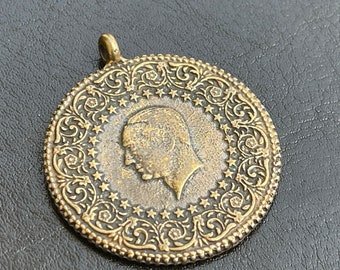 1   Ottoman Tugra Pendant Bronze plated Replica double sided Turkish Jewelry supply mdla1152D