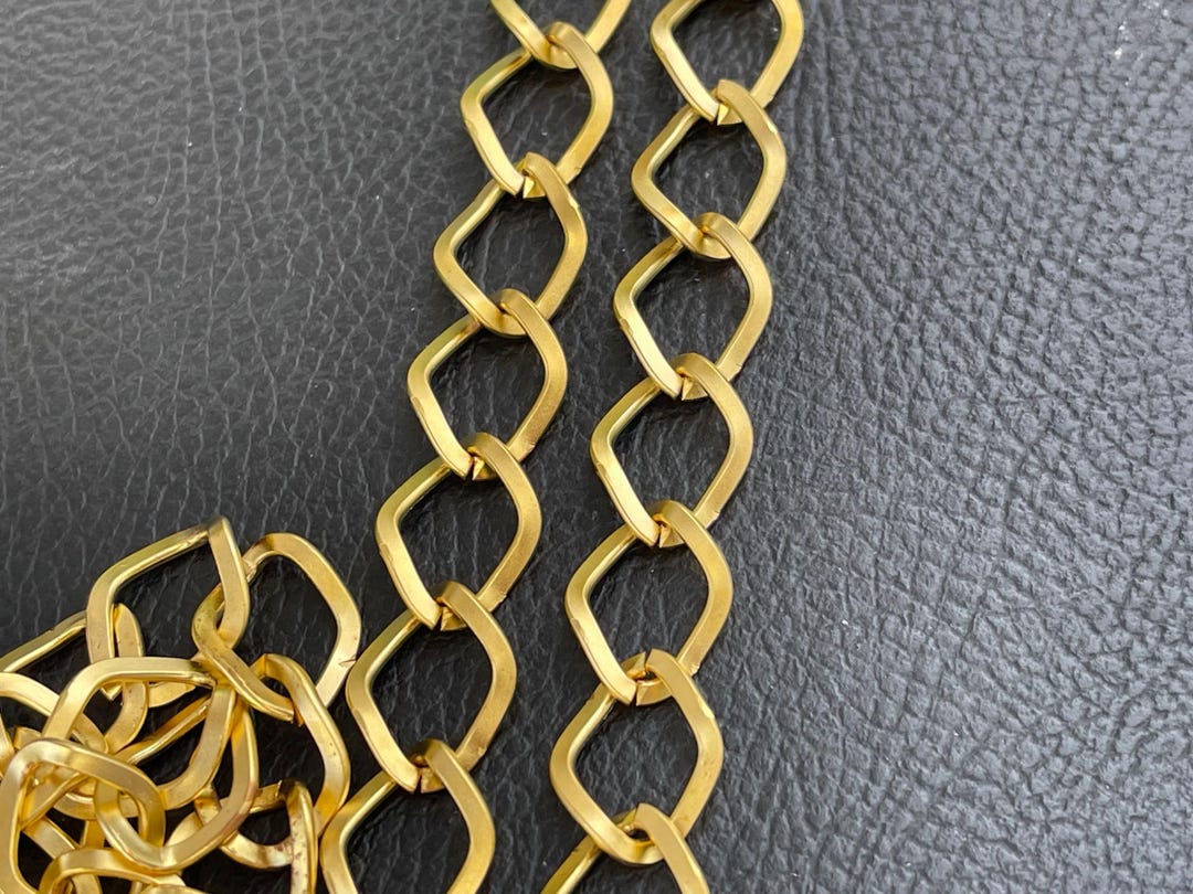 Matte Gold Plated Geometric Chain for Jewel Diy, Angular Modern Links ...