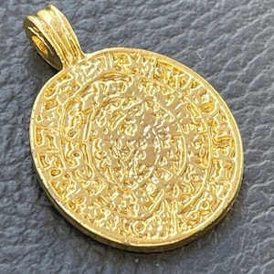 1  Phaistos Disc Pendant Gold plated Roman Greek Coin Phaestos Turkish Jewelry supply  mdla0060E