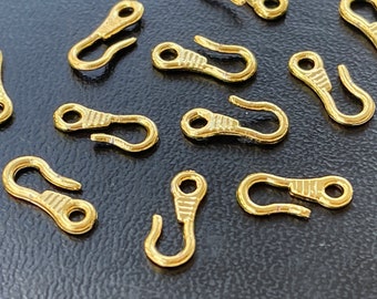 Gold Plated Jewelry Clasps Hooks 10PCS Hobby Craft Diy, 245D