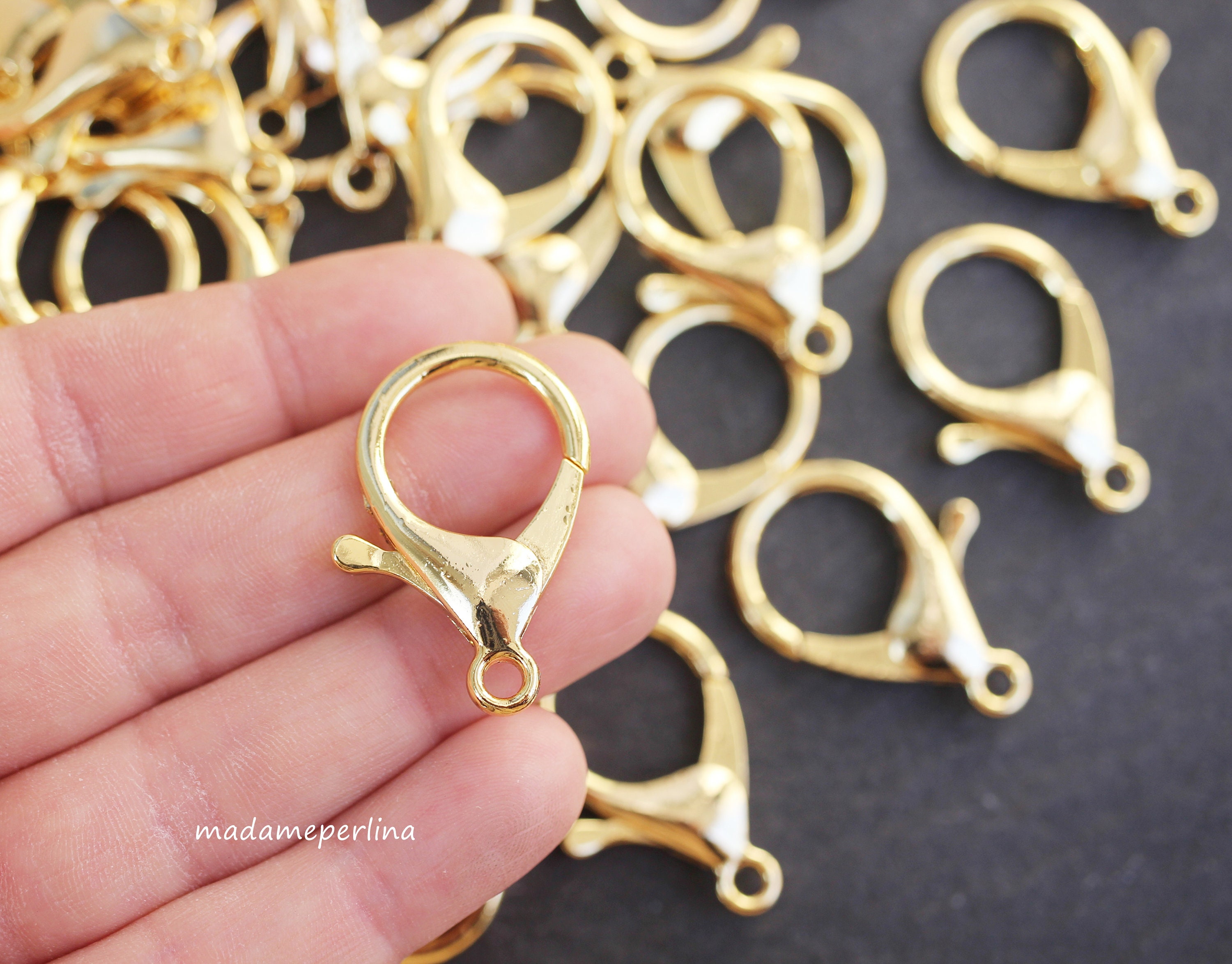 1 Chunky Clasp Lobster 24K Gold Plated Clasps 34x25mm Turkish Etsy Canada