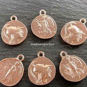 1   Greek Roman Coin Pendant Rose Gold plated ancient replica Turkish jewelry supply mdla1106D