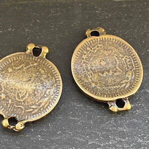 2   Coin Connectors Bronze plated Links Tugra Ottoman Replica Turkish jewelry supply mdla0445C