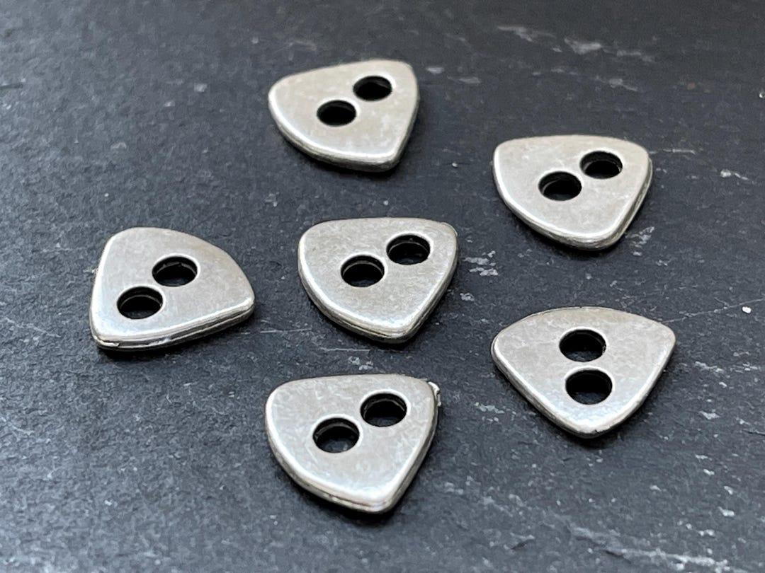 6 Closure Buttons Silver Plated Triangle Button Bracelet Clasps Turkish ...