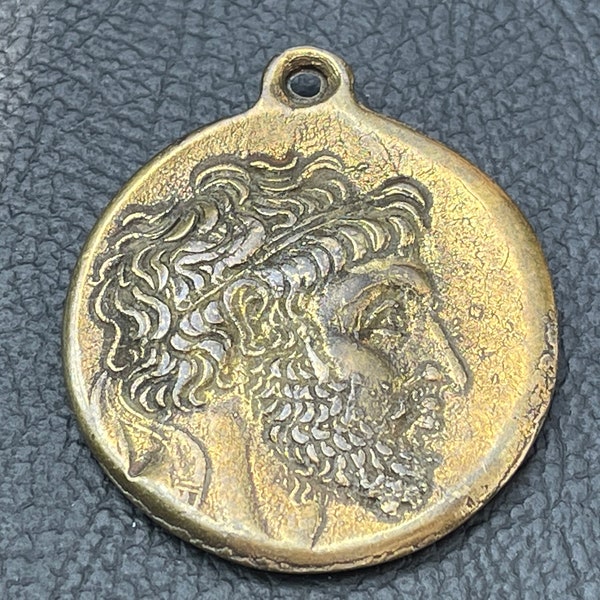 1  Roman Replica Pendant Bronze Plated Greek Ancient Coins Rustic Turkish jewelry supply mdla1151D