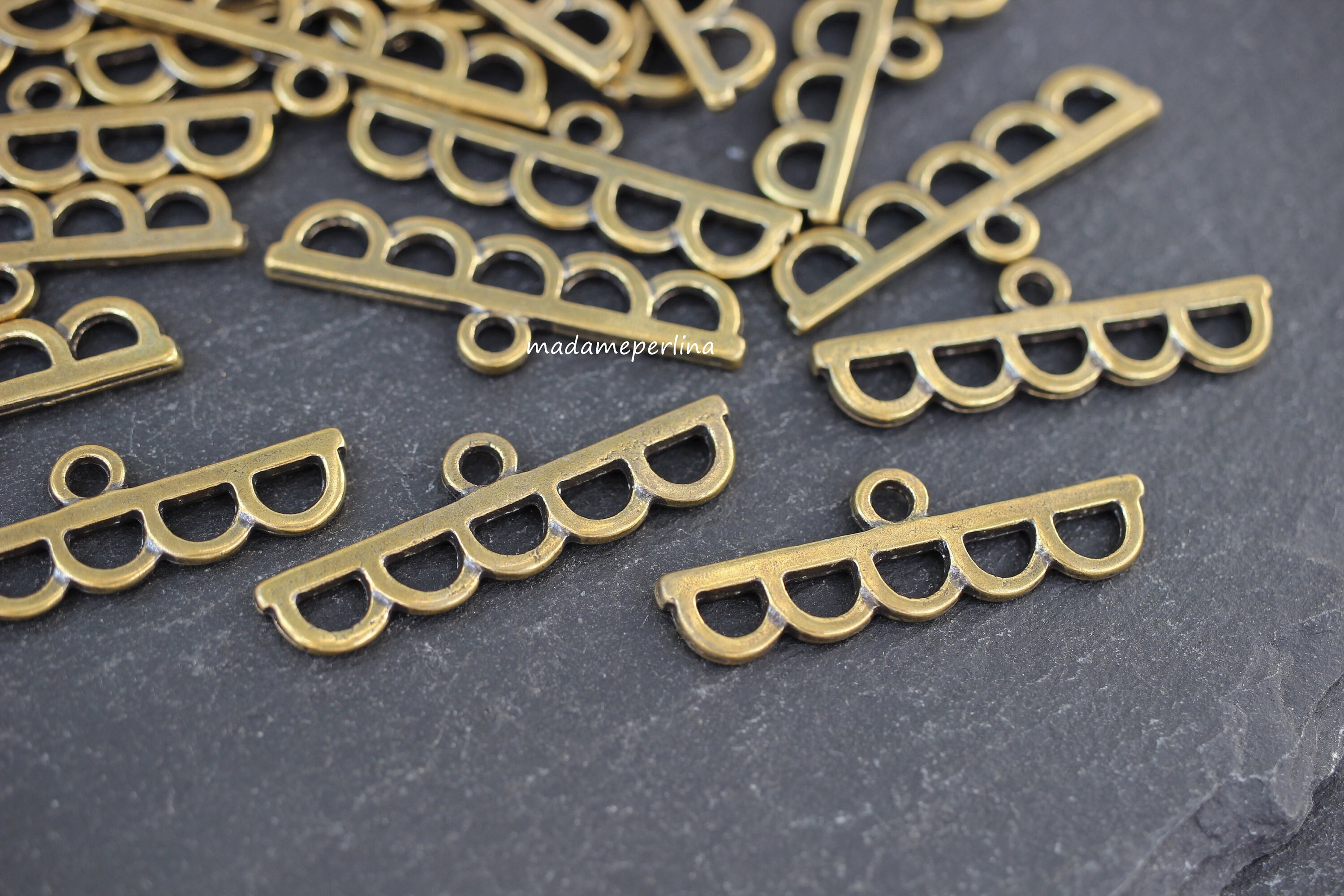 2 Sorter End Bars Bronze Plated for Five Strand Row 5 Bail Etsy